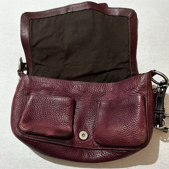 Coach Vintage Chelsea Pebbled Leather Medium Shoulder Bag Purse in plum, Y2K - Picture 4 of 6